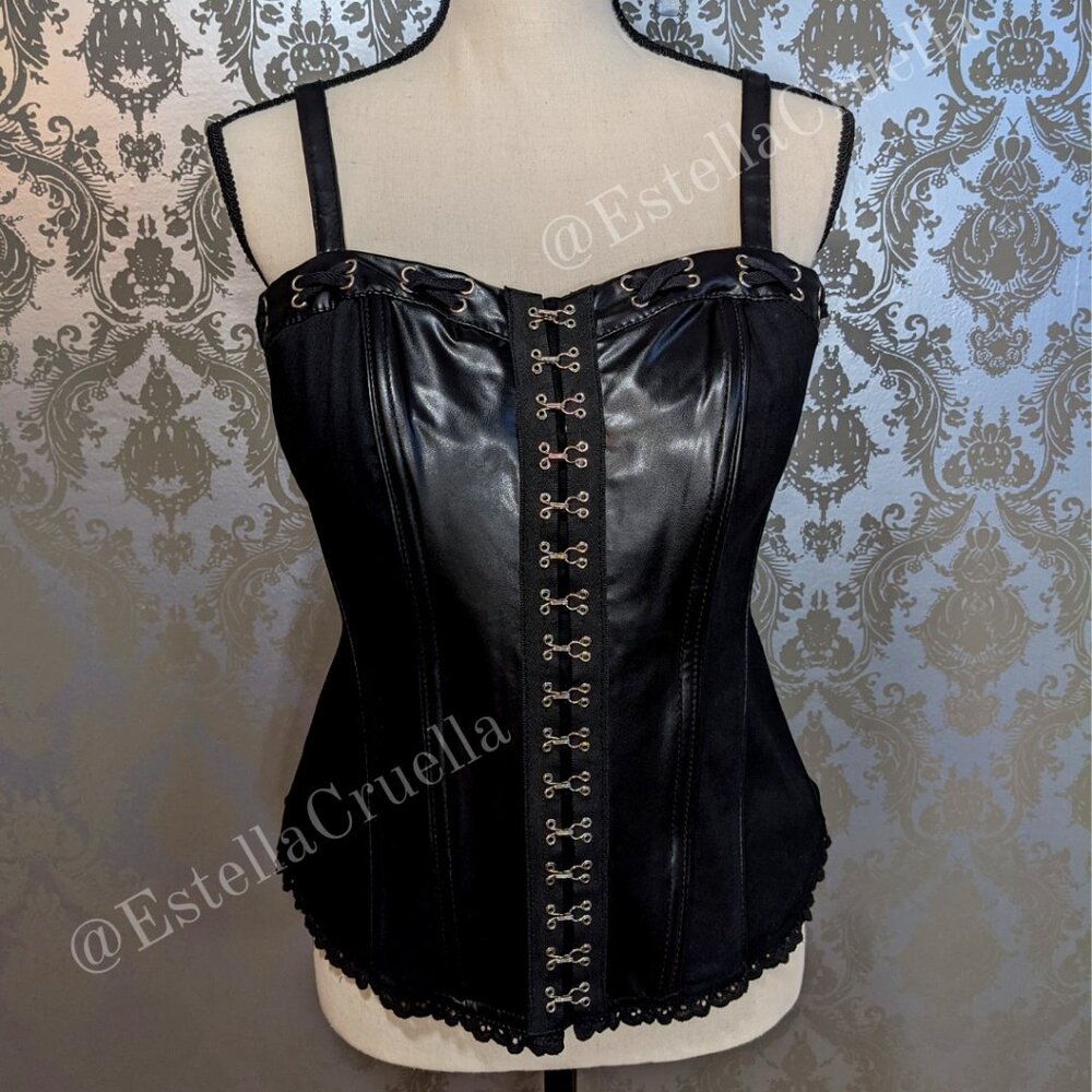 Sweetheart Faux Leather Corset Top